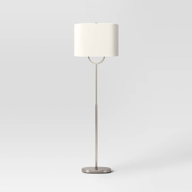 Modern Ring Floor Lamp Brushed Nickel Finish - Threshold