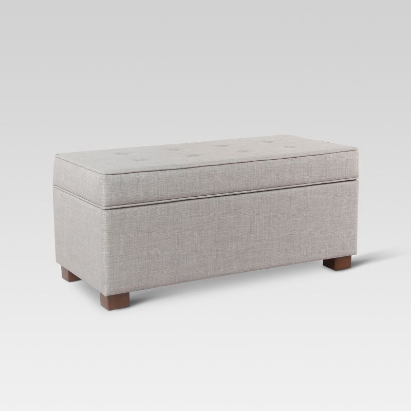 Shelton Tufted Top Storage Ottoman - Gray - Threshold™: Upholstered Rectangular Furniture With Lid : Target