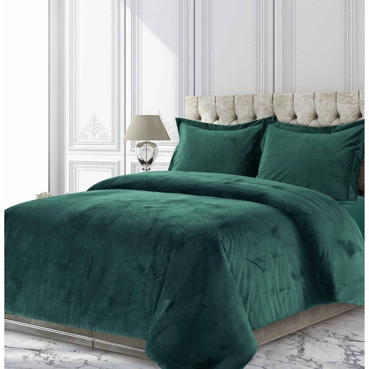 2pc Twin Venice Velvet Oversized Solid Duet Set Teal - Tribeca Living