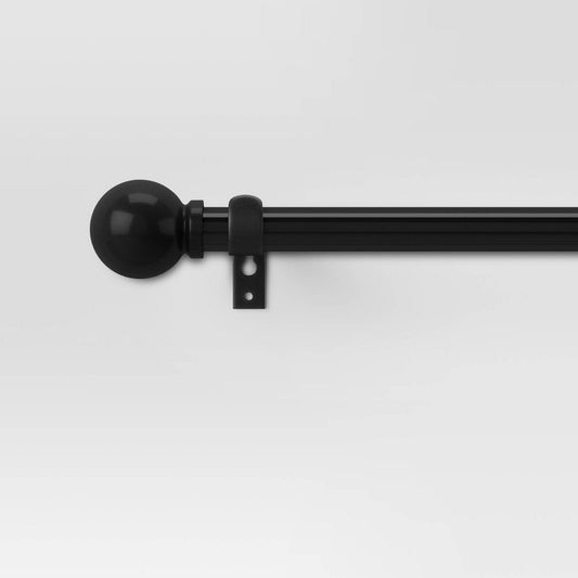 28"-48" Café Ball Curtain Rod Black - Room Essentials™ : Target