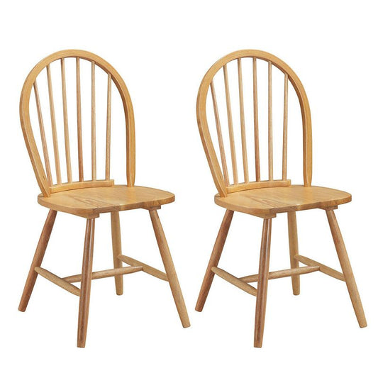 Tangkula Set Of 2 Windsor Chairs Wood Armless Dining Room Spindle Back Kitchen Natural : Target