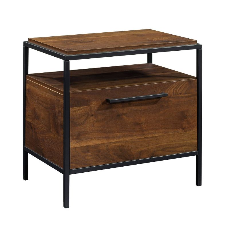 Nova Loft Nightstand With Drawer Grand Walnut - Sauder: Laminated Bedside Table, Mdf, Metal Hardware : Target