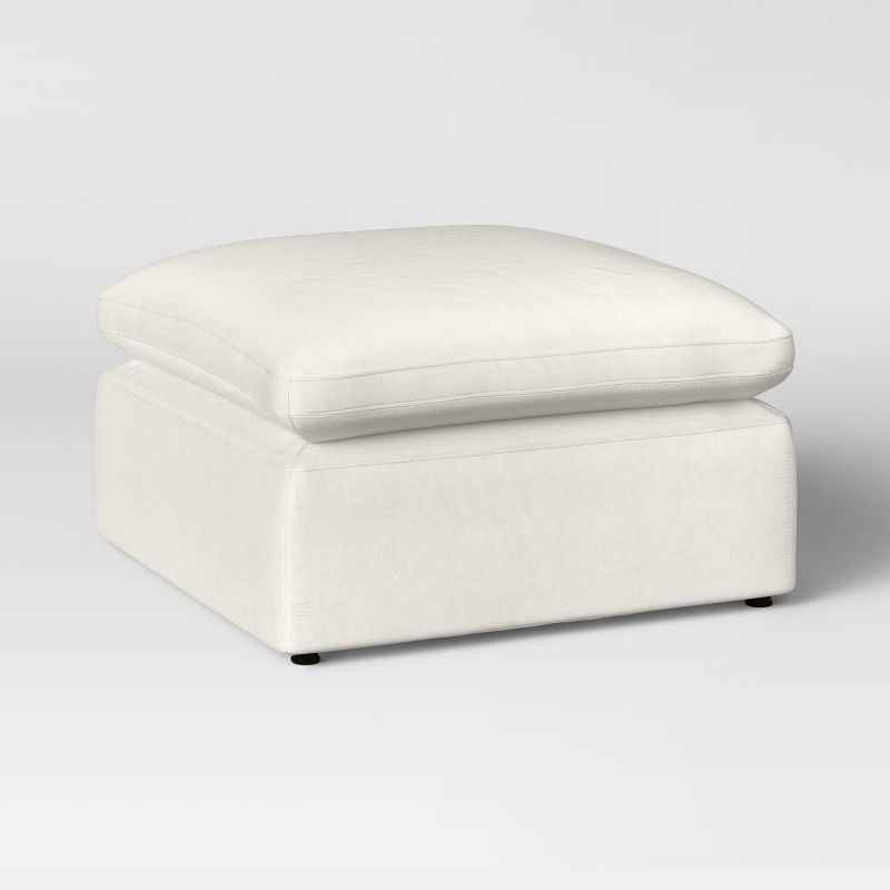 Allandale Modular Sectional Sofa Ottoman Cream - Threshold: Plywood Frame, Modern Style