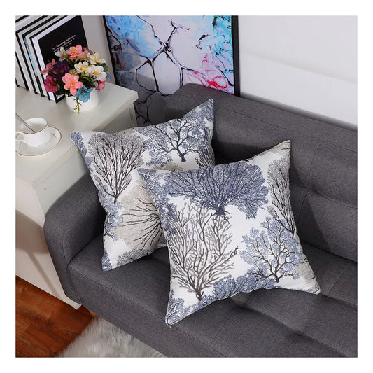 PiccoCasa Polyester Stylish Simplicity Sofa Decorative Pillow Cover 18"x18" 2 Pcs