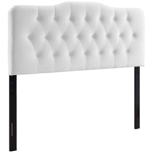Full Annabel Diamond Tufted Performance Velvet Headboard White - Modway : Target