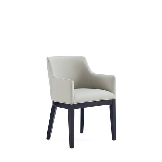 Gansevoort Modern Faux Leather Dining Armchair Stone Gray: Beechwood Legs, Upholstered - Manhattan Comfort : Target