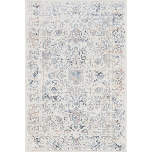 Nuloom Everlee Medallion 8x10 Machine Washable Area Rug for Living Room Bedroom Dining Room Kitchen, Blue/Ivory