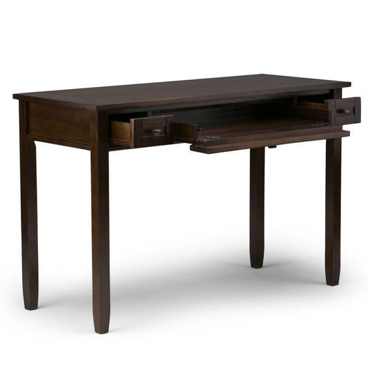 48" Norfolk Solid Wood Desk Tobacco Brown - Wyndenhall: Lacquered Finish, Nickel Hardware, 2 Drawers : Target