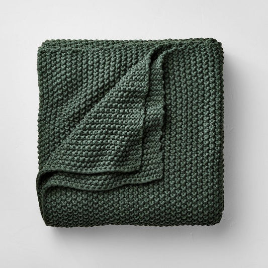 King Knit Blanket Dark Teal - Casaluna