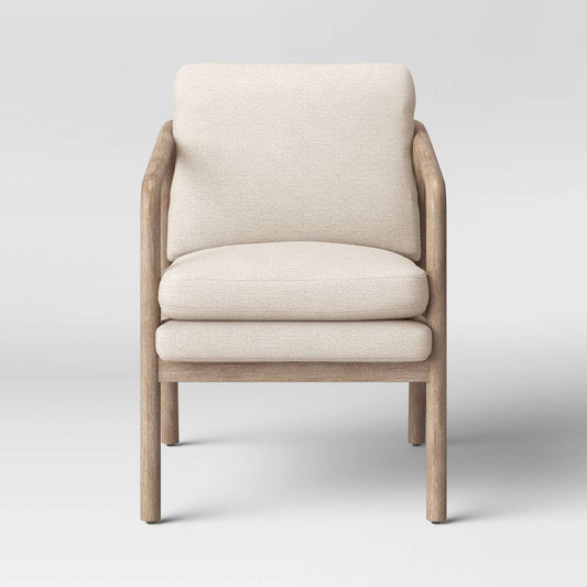 Tufeld Wood Armchair Beige - Threshold™: Modern Accent Furniture, No Assembly Required : Target