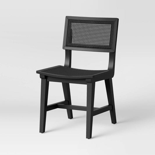 Tormod Backed Cane Dining Chair Black - Threshold™: Modern Unupholstered, Wood Frame, Polyester : Target