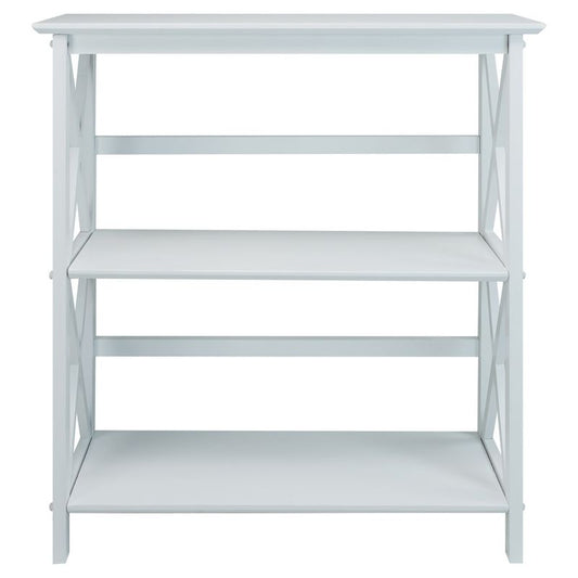 34 Montego 3 Tier Bookcase White - Flora Home