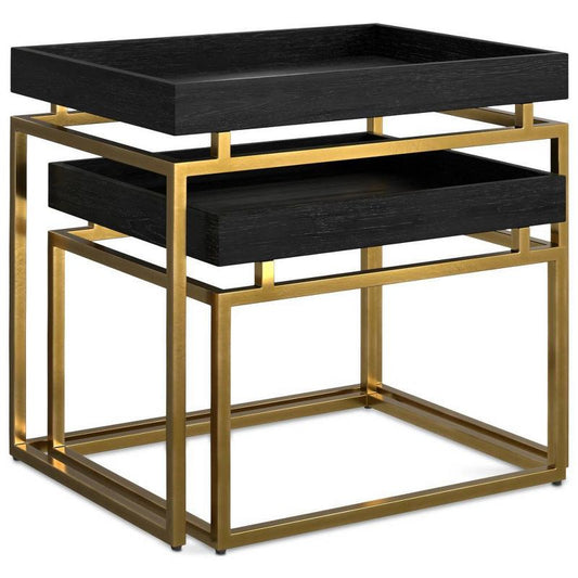 WyndenHall Audrina 2pc Nesting Table Black/Gold