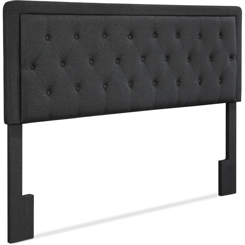 King Amery Tufted Upholstered Headboard Charcoal - Adore Decor
