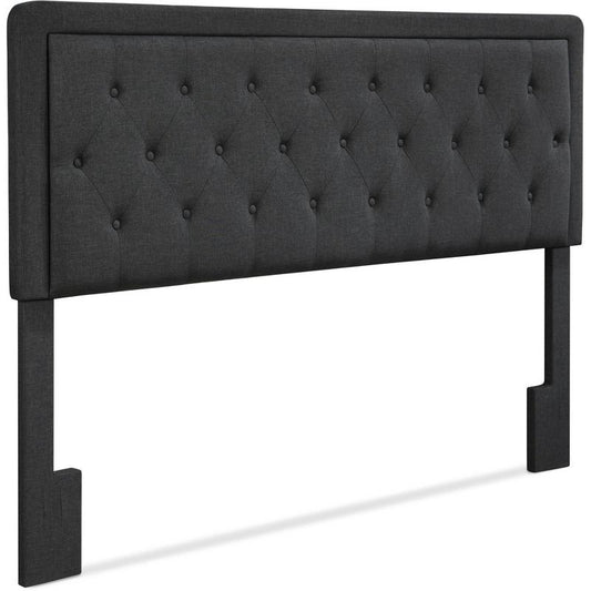 King Amery Tufted Upholstered Headboard Charcoal - Adore Decor