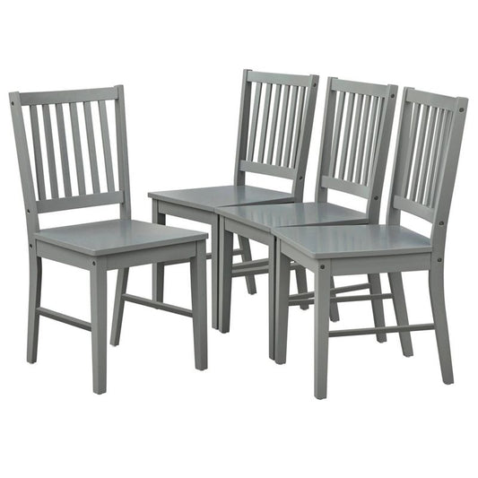 Set Of 4 Contemporary Shaker Dining Chairs Charcoal Gray - Buylateral: Rubberwood Frame, Slat Back Design : Target