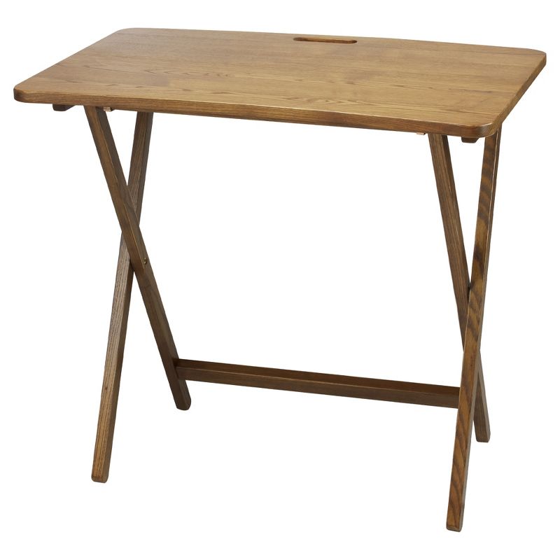 Folding Table With Solid American Gum Wood Red Oak - Flora Home: Portable Tv Tray, No Assembly Required : Target
