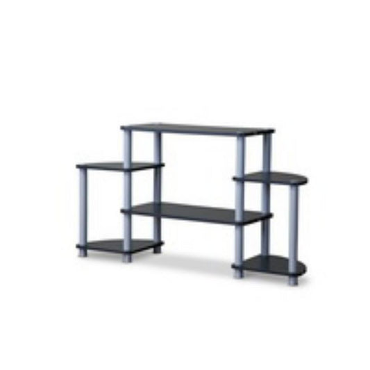Orbit and Silver 3 Tier TV Stand for TVs up to 40 Black/Silver - Baxton Studio