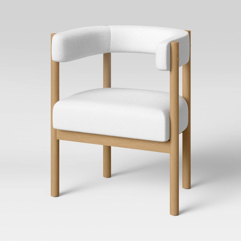 Kenova Upholstered Dining Chair with Wood Dowel Legs Cream - Threshold