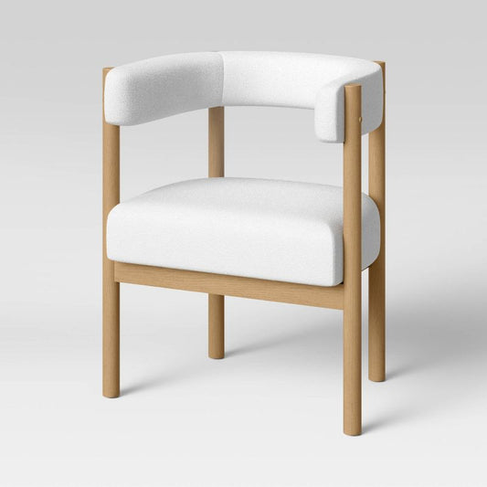 Kenova Upholstered Dining Chair with Wood Dowel Legs Cream - Threshold