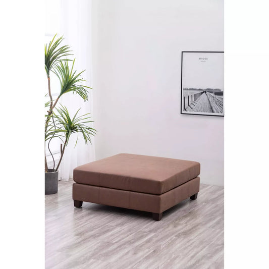 40" Rectangle Ottoman with Pillowtop and Exposed Stitching - WOVENBYRD