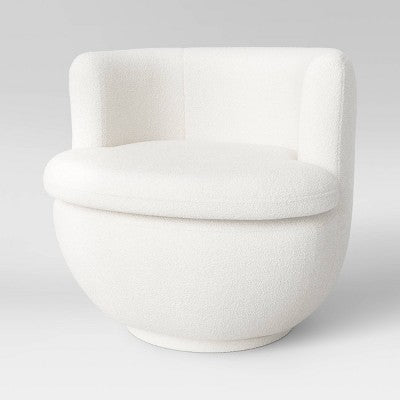 Dorton Round Swivel Barrel Chair Faux Shearling Cream - Threshold