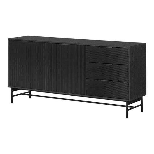 South Shore Arlo Sideboard Ash Oak/matte Black: Mid-century Buffet, Metal Accents, Storage : Target