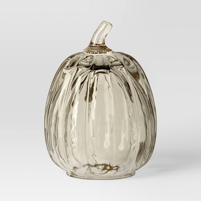 Medium Glass Pumpkin Figurine Champagne - Threshold