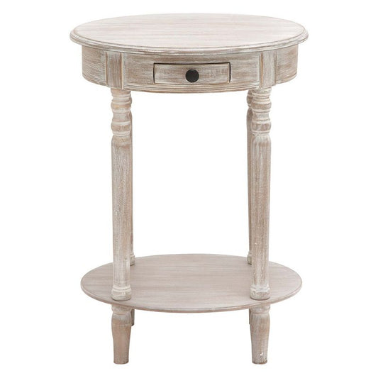 Wood Oval Accent Table Taupe - Olivia & May: Farmhouse Style, Single Drawer, Indoor Use, Shelf Storage : Target