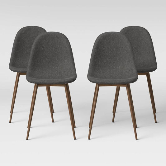 4pk Copley Dining Chairs Dark Gray - Threshold™: Upholstered, Mid-century Modern, Brass Plated Legs : Target