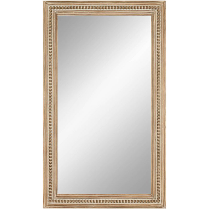 Noble Park Dylann Rectangular Vanity Wall Mirror Vintage Beveled Edge Cream Washed Wood Frame 28\ Wide for Bathroom Bedroom Living Room Home Entryway"