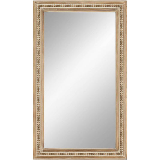 Noble Park Dylann Rectangular Vanity Wall Mirror Vintage Beveled Edge Cream Washed Wood Frame 28\ Wide for Bathroom Bedroom Living Room Home Entryway"