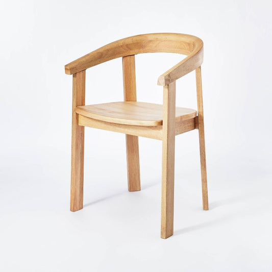 Terra Solid Wood Curved Back Dining Chair Natural - Threshold™ Designed With Studio Mcgee: Rubberwood Frame, Unupholstered, 225lb Capacity : Target