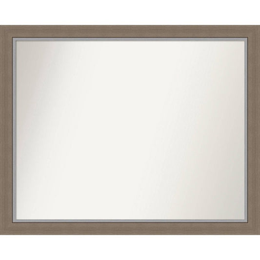 31" X 25" Non-beveled Eva Brown Narrow Wall Mirror - Amanti Art: Modern Style, Polystyrene Frame, Wall Mounted : Target