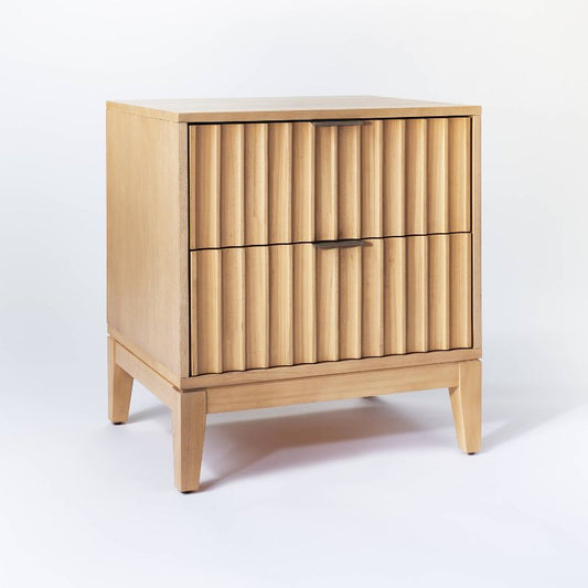 Thousand Oaks Wood Scalloped End Table With Drawers Natural - Threshold™ Designed With Studio Mcgee: Rectangular Nightstand, Storage Spot : Target