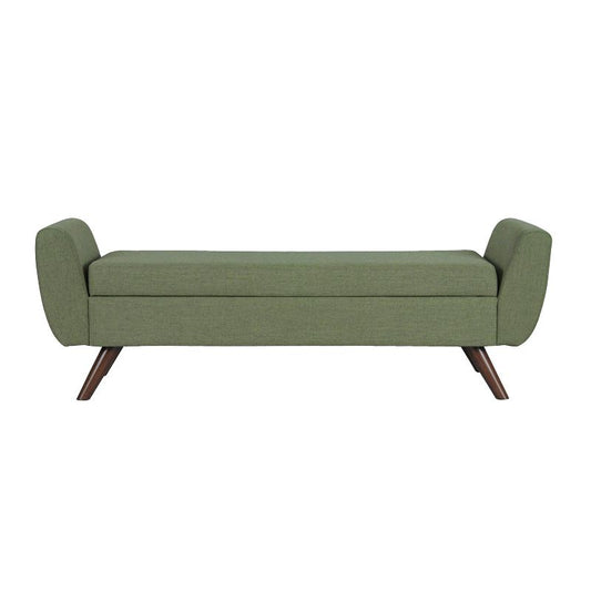Homepop Modern Storage Bench With Wood Legs Olive Green Woven: Upholstered Ottoman, Bedroom Accent Piece : Target