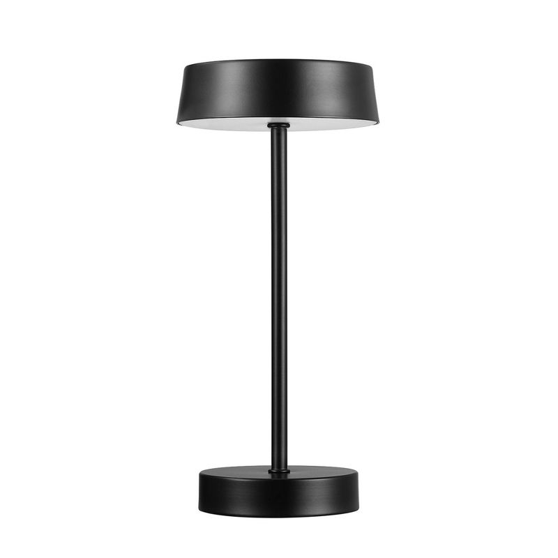 Globe Electric 12" 1.5W LED Integrated Matte Black Outdoor Table Lamp: Touch Sensor, Cordless Design
