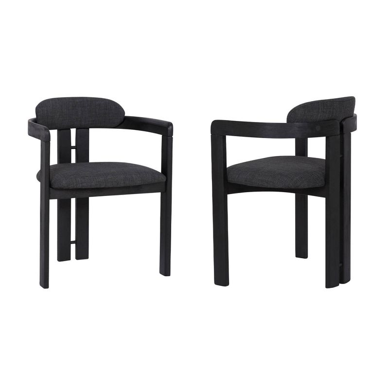 Set Of 2 Jazmin Contemporary Dining Chair Black - Armen Living : Target
