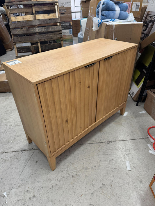 Thousand Oaks Wood Scalloped 2 Door Cabinet Brown (FA) - Threshold designed with Studio McGee