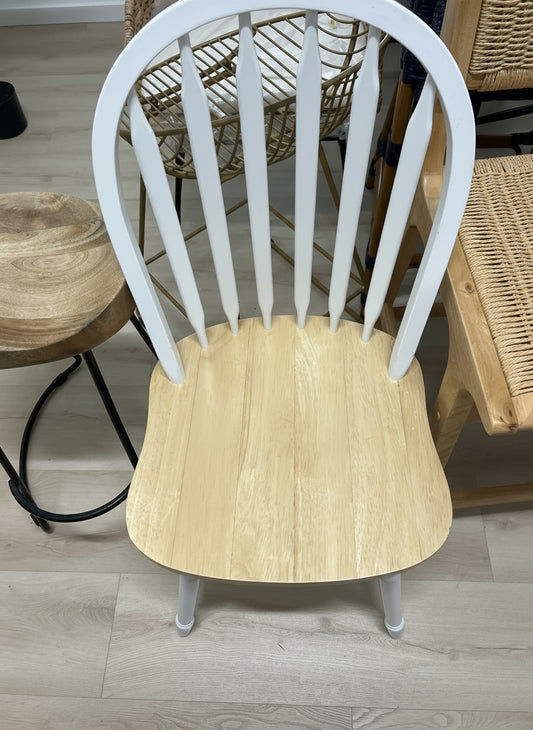 Set Of 2 Carolina Windsor Wood Dining Chairs White/natural - Buylateral: Rubberwood High Back, Farmhouse Style, Spot Clean : Target