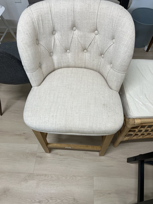 Winfall Tufted Barrel Counter Height Barstool Linen - Threshold™: Ergonomic, Rubberwood Legs, Polyester Upholstery : Target