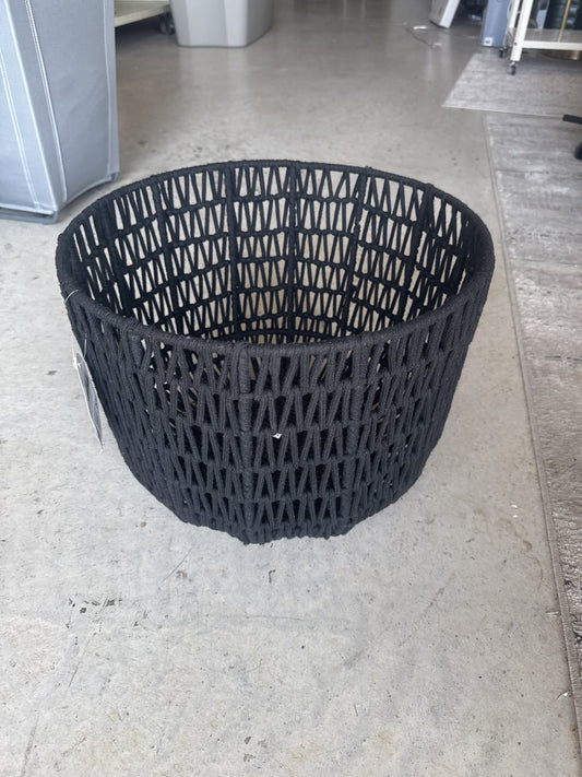 Rope Basket Black - Threshold™: Woven Polyester & Cotton, Decorative Storage Organizer, Round Shape, 16" Width : Target