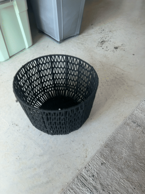 Rope Basket Black - Threshold™: Woven Polyester & Cotton, Decorative Storage Organizer, Round Shape, 16" Width : Target