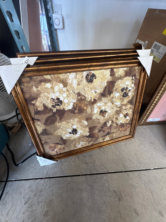 16"x20" Oil Painted All Over Floral Framed Wall Art - Threshold™ Designed With Studio Mcgee: Beige Frame, Botanical Theme : Target