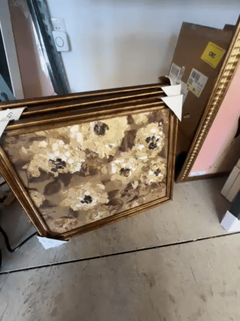 16"x20" Oil Painted All Over Floral Framed Wall Art - Threshold™ Designed With Studio Mcgee: Beige Frame, Botanical Theme : Target