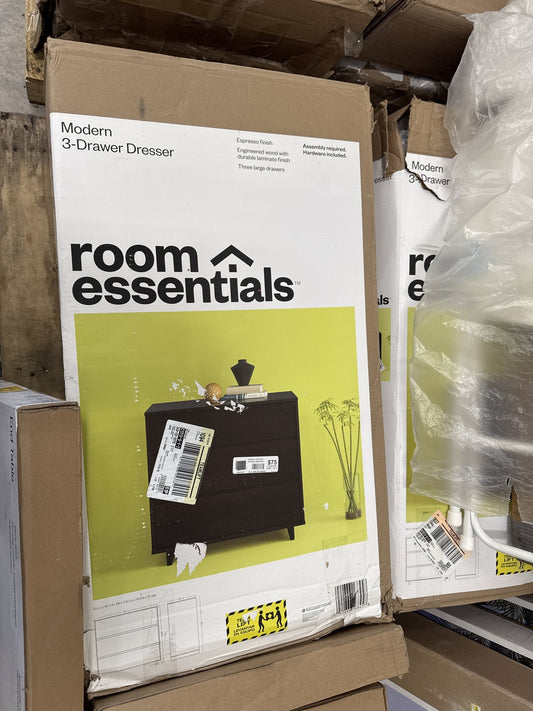 Modern 3 Drawer Dresser Espresso - Room Essentials™: Storage, Particle Board Frame, Carb Certified : Target
