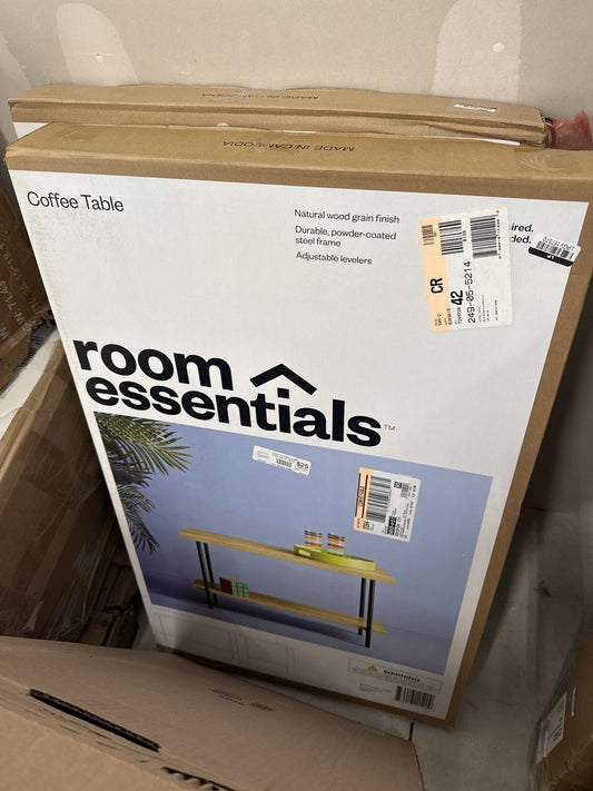Wood And Metal Coffee Table Natural - Room Essentials™: Sleek, Modern Living Room Furniture : Target