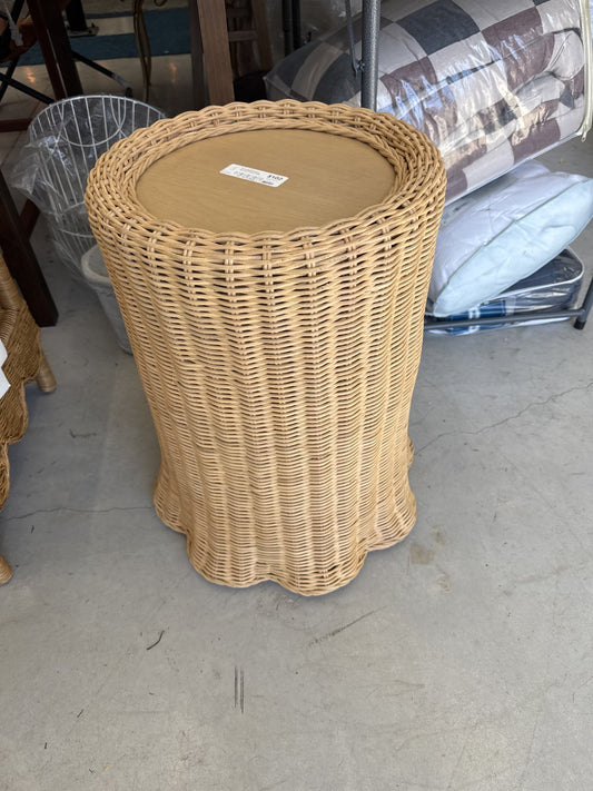 Scalloped Rattan Accent Table Fully Assembled - Threshold™ Designed With Studio Mcgee : Target
