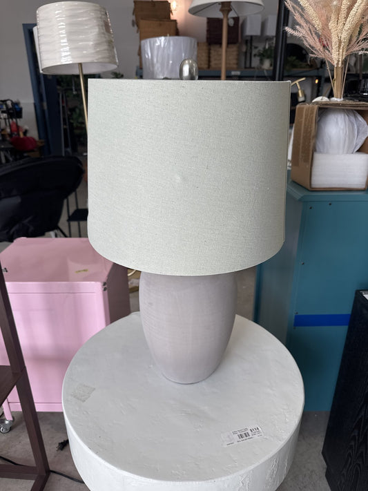23" Grey Unglazed Ceramic Urn Table Lamp - Nourison