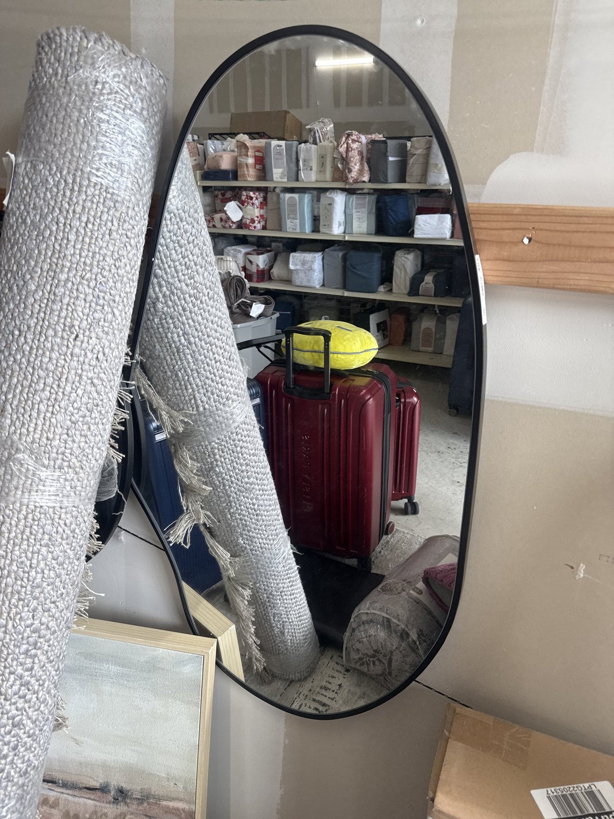 LuxenHome Black Frame Oblong Accent and Vanity Wall Mirror